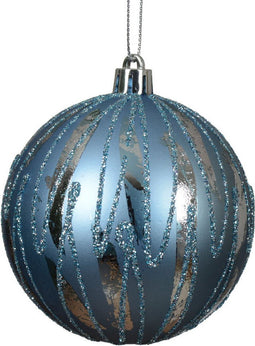 Kerstballen kunststof d8 cm ijsblauw