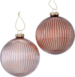 Kerstballen Roze -glas - 2 stuks - 10 cm - Boltze