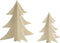 Kerstbomen, h: 13+18 cm, triplex, 2stuks