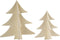 Kerstbomen, h: 13+18 cm, triplex, 2stuks