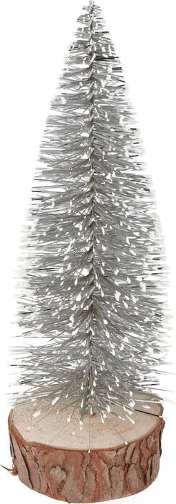 Kerstboom 25 cm zilver kerstversiering