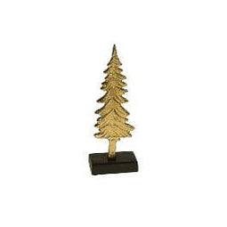 Kerstboom Goud/Zwart - Aluminium/Hout - 9,5x5,5x26 cm - Werner Voss