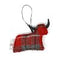 Kerstboomhanger tartan - hooglander - rood - Caroline Wolff Murray