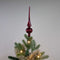 Kerstboompiek van glas | donkerrood | 26cm hoog