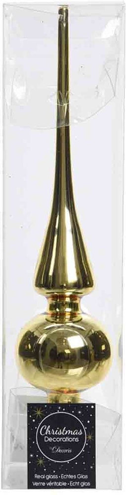 Kerstboompiek van glas | lichtgoud | 26cm hoog