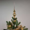 Kerstboompiek van glas | lichtgoud | 26cm hoog