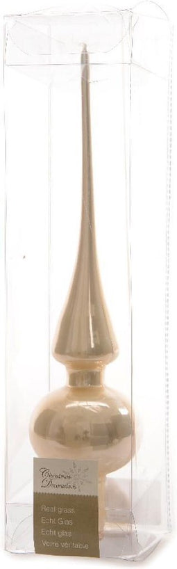 Kerstboompiek van glas | parel | 26cm hoog