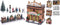 Kerstdorp - Kersthuisjes met ledverlichting - Dorp met led - Kerstfiguren - Kerstboompjes - Set van 17 onderdelen - B/O