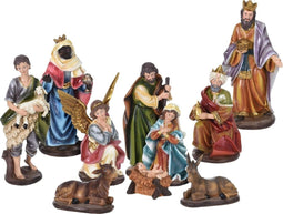Kerstgroep - Kerstbeeldjes voor Kerststal - Set van 10 stuks - 8 tot 20 cm