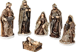 Kerstgroep poly 6 figuren multi