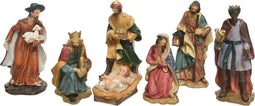 Kerstgroep poly 7 figuur h15 cm mlt