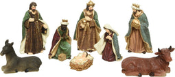 Kerstgroep poly 8 figuren multi 8st