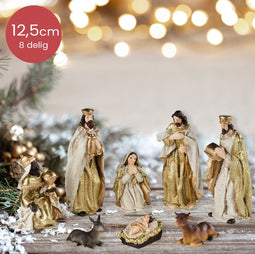 Kerstgroep poly l5b4h12.5 cm mlt 8st