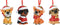 Kersthanger Hond met Kerstmuts, Set van 12 stuks