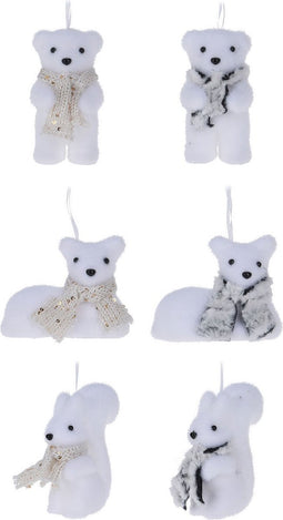 Kersthanger Sneeuwdier 11x7cm, Set van 24