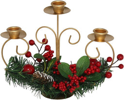 Kerstkandelaar voor 3 kaarsen - afm. 11 x 28 x 23 cm