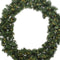 Kerstkrans/dennenkrans groen met warm witte kerstverlichting en timer 60 cm - Verlichte dennenkransen/deurkransen