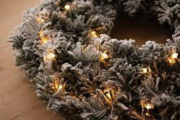 Kerstkrans / Deurkrans 60CM met LED verlichting en sneeuweffect - 50 lampjes