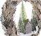 Kerstkrans DKD Home Decor LED Licht Huizen (46 x 7,5 x 46 cm)