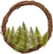 Kerstkrans krans boom d50 cm-30L groen/wit