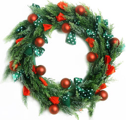 Kerstkrans met warme LED verlichting gekleurd - met stekker – Ø 90 cm