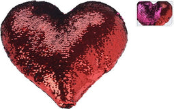 Kerstkussen hart rood/roze, 40x40 cm