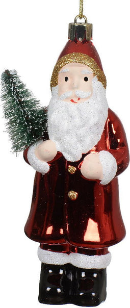 Kerstman kunststof h15 cm rood