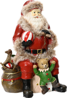 Kerstman polyresin l9.7b13h19 cm rood kerst