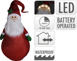Kerstman Staand - 140cm - LED - Warm wit licht