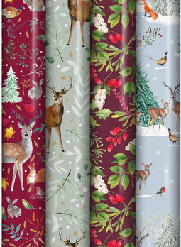 Kerstmis cadeaupapier kerstpapier - inpakpapier voor Kerst KE124 - 4 mtr x 70 cm - 4 rollen