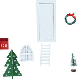 Kerstscene set 8pcs hout kerstversiering