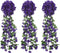 Kerstslingers met bloemen 3 st 85 cm donkerpaars