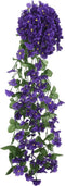 Kerstslingers met bloemen 3 st 85 cm donkerpaars