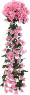 Kerstslingers met bloemen 3 st 85 cm roze