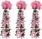 Kerstslingers met bloemen 3 st 85 cm roze