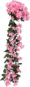 Kerstslingers met bloemen 3 st 85 cm roze