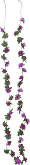 Kerstslingers met bloemen 6 st 240 cm lichtpaars