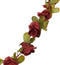 Kerstslingers met bloemen 6 st 250 cm wijnrood
