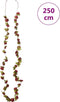 Kerstslingers met bloemen 6 st 250 cm wijnrood