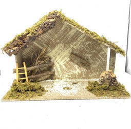 Kerststal leeg l50b21h32 cm
