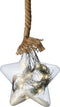 Kerstster met jute touw en 15 LED lampjes - 20cm - Helder glas