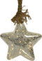 Kerstster met jute touw en 15 LED lampjes - 20cm - Zilver glas