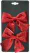 Kerststrik - Strik - Velvet - Set van 2 - Glanzend - Rood
