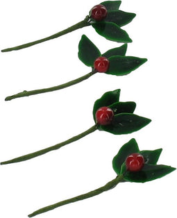 Kersttakje - 3 blaadjes 1 besje - klein - PP - 150 stuks