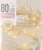 Kerstverlichting - 5 meter - op batterij - warm wit - 80 lampjes - kerstversiering