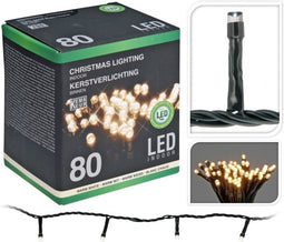 Kerstverlichting 80 Leds - 8 mtr - warm wit