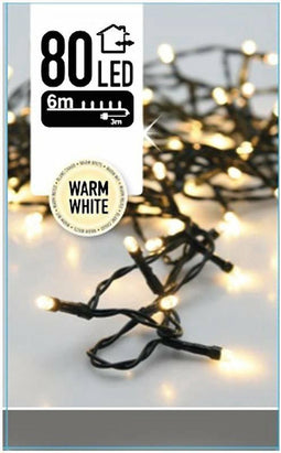 KerstXL Kerstboomverlichting - 80 LED lampjes - 6 m - voor bomen tot 100 cm - Warm wit licht