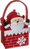 Kerstzakje vilt set van 2 - Inpakzakje - Cadeauzakje - Vilt - Kerstman - 2 stuks - H20 cm
