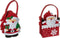 Kerstzakje vilt set van 2 - Inpakzakje - Cadeauzakje - Vilt - Kerstman - 2 stuks - H20 cm