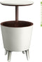 Keter bijzettafel drinkkoeler coolbar cocktailtafel 50x57-85cm 30L wit-bruin